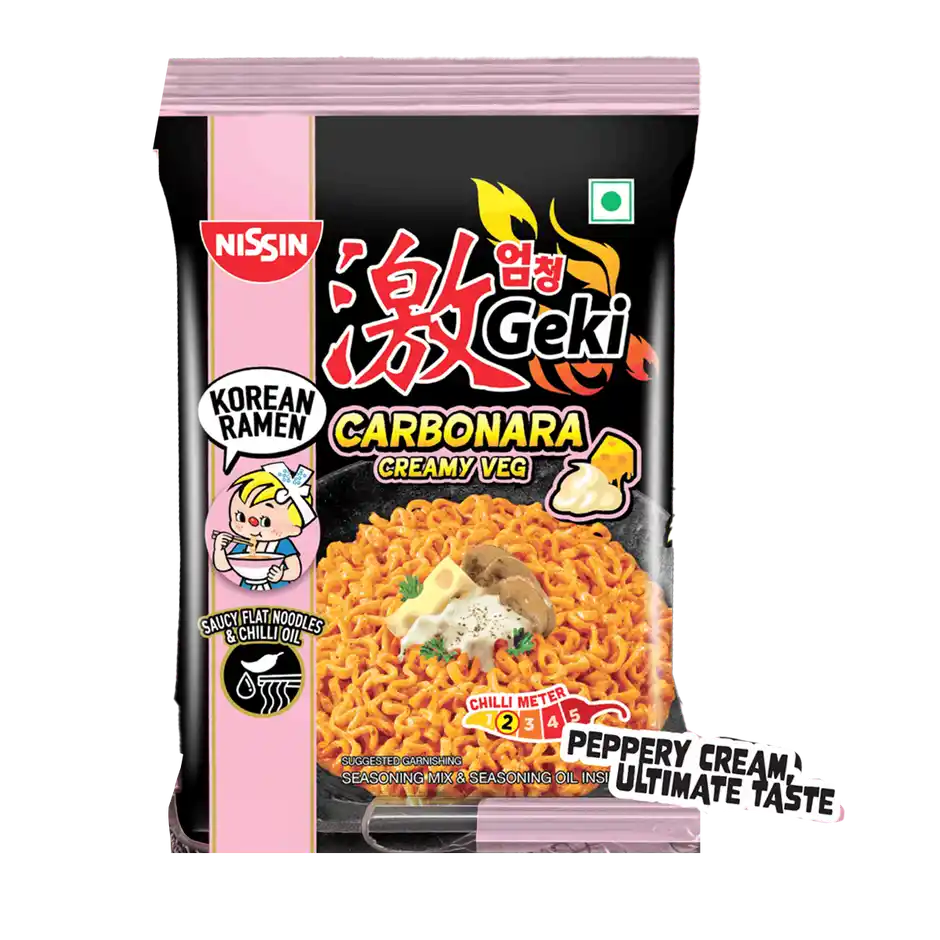 Nisssin Geki Instant Noodles ( Carbonara Creamy Veg)